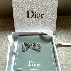 Christian Dior Earrings with Dior logo and crystals
